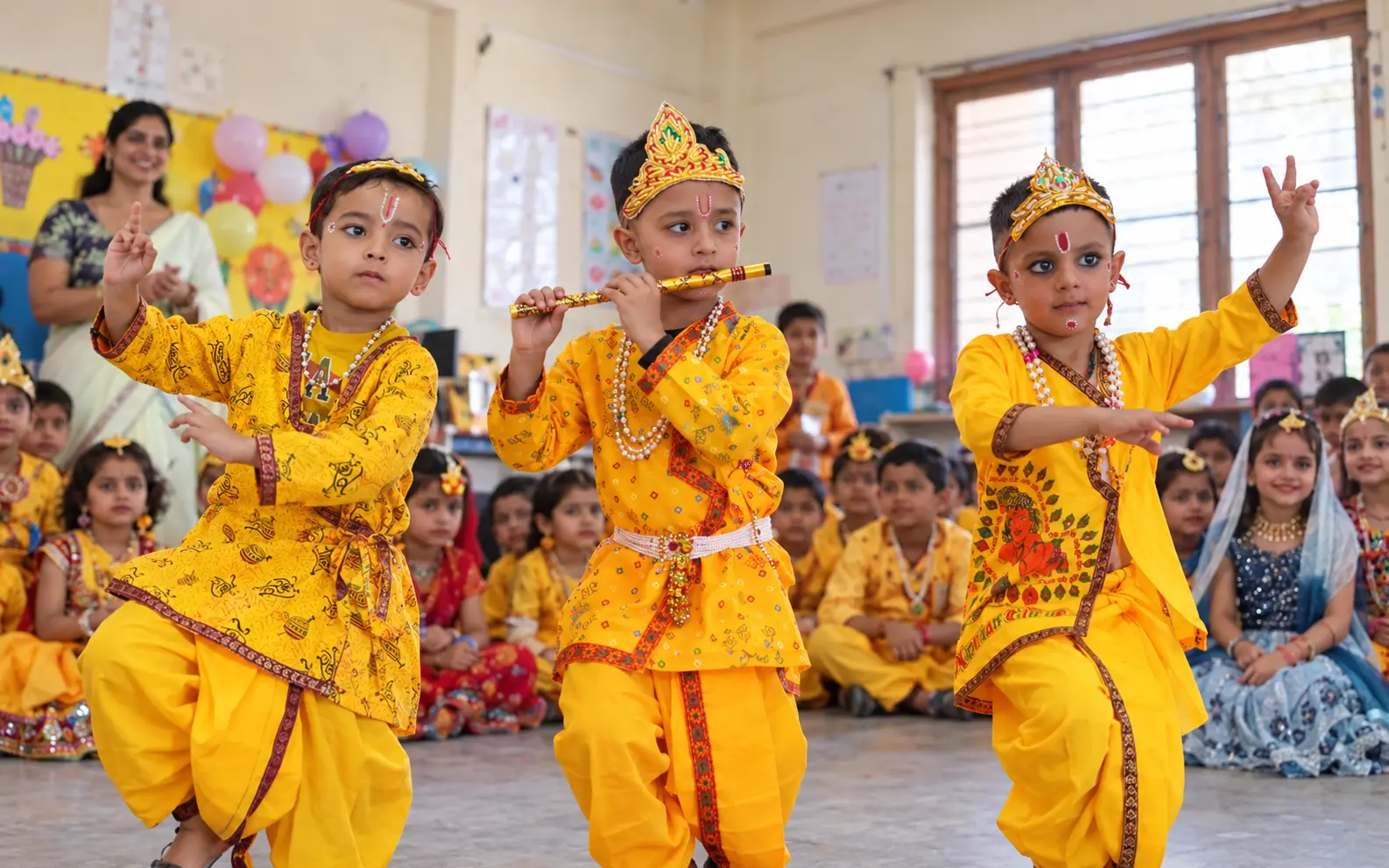 Students performing during school events at Shivalik Public High School