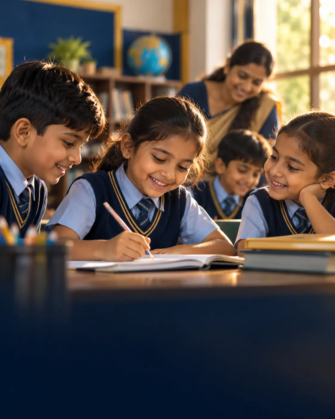 Primary classroom learning at Shivalik School