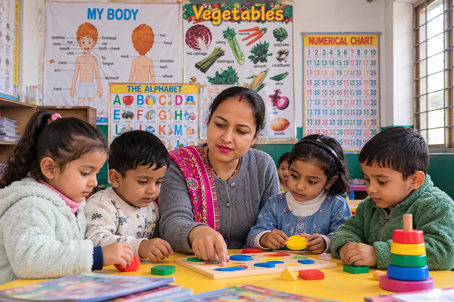 Pre-primary classroom learning at Shivalik Public High School