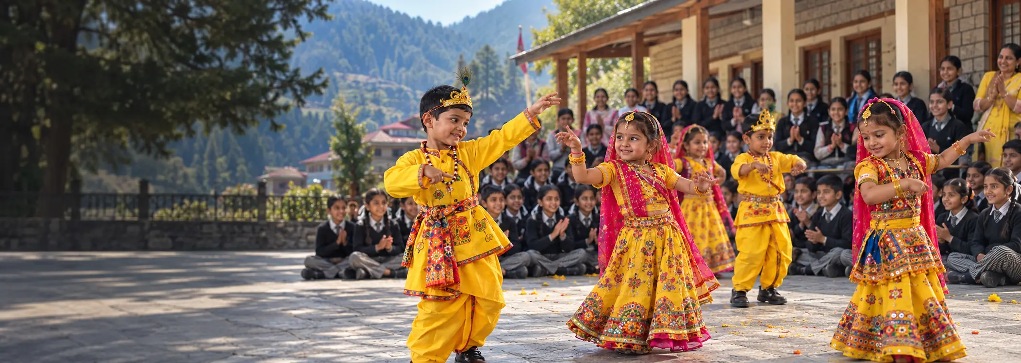 Students celebrating and learning together at Shivalik Public High School